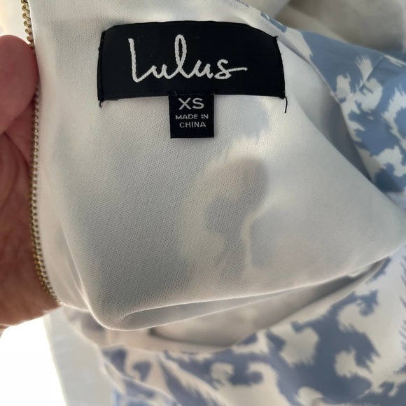 Lulus Women's Light Blue White Printed Dress Size XS - Picture 4 of 4